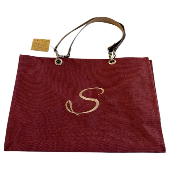 Kirklands Handbags - Structured monogram “S” zippered tote bag